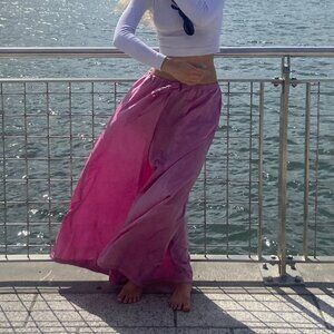 Vintage Iridescent Pink Armani Maxi Skirt